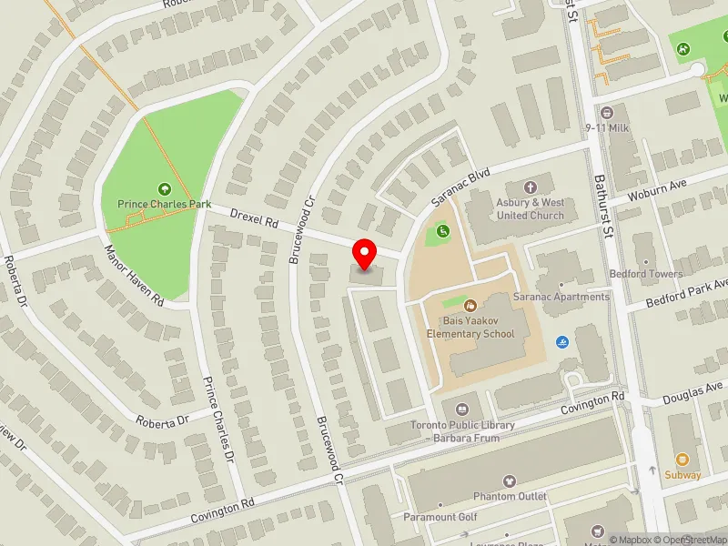 RentSafeTO apartment evaluation map view of 3 DREXEL RD in Eglinton-Lawrence, Toronto