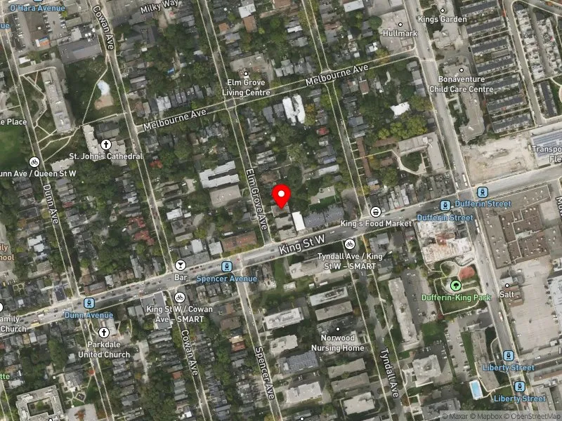 RentSafeTO apartment evaluation satellite view of 3 ELM GROVE AVE in Parkdale-High Park, Toronto