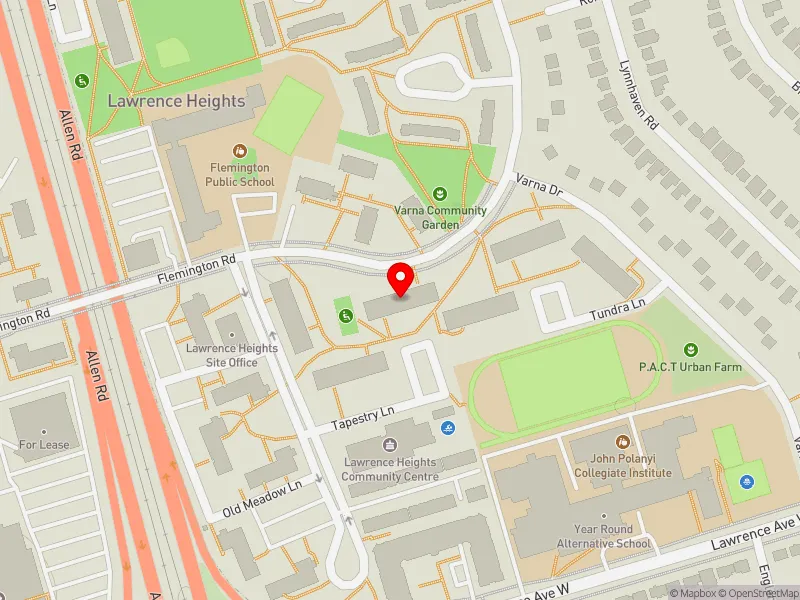 RentSafeTO apartment evaluation map view of 3 FLEMINGTON RD in Eglinton-Lawrence, Toronto