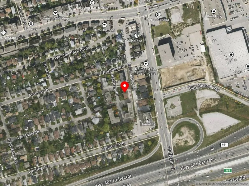 RentSafeTO apartment evaluation satellite view of 3 HARTHAM PL in York Centre, Toronto