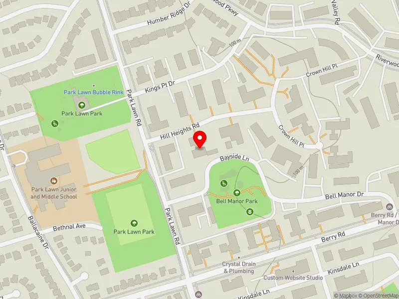 RentSafeTO apartment evaluation map view of 3 HILL HEIGHTS RD in Etobicoke-Lakeshore, Toronto