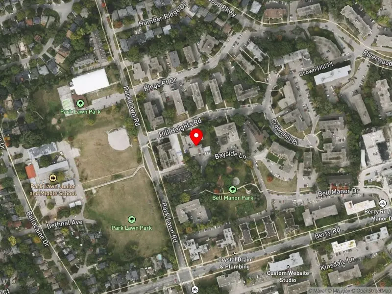 RentSafeTO apartment evaluation satellite view of 3 HILL HEIGHTS RD in Etobicoke-Lakeshore, Toronto