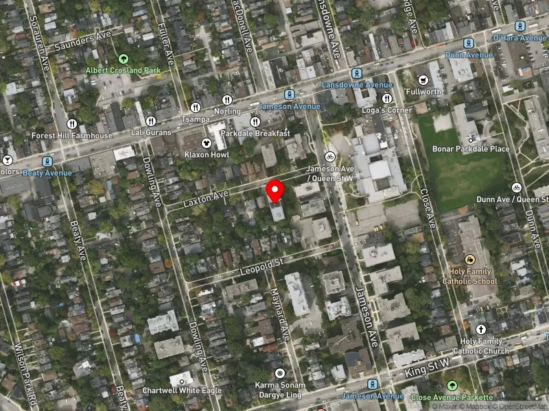 RentSafeTO apartment evaluation satellite view of 3 LAXTON AVE in Parkdale-High Park, Toronto