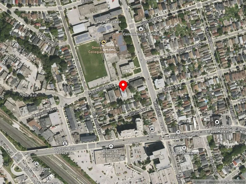 RentSafeTO apartment evaluation satellite view of 3 NASHVILLE AVE in York South-Weston, Toronto