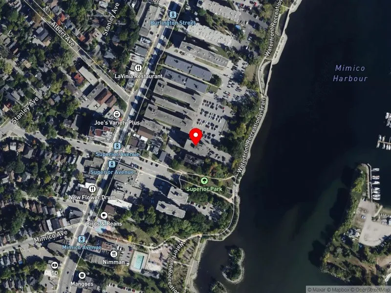 RentSafeTO apartment evaluation satellite view of 3 SUPERIOR AVE in Etobicoke-Lakeshore, Toronto