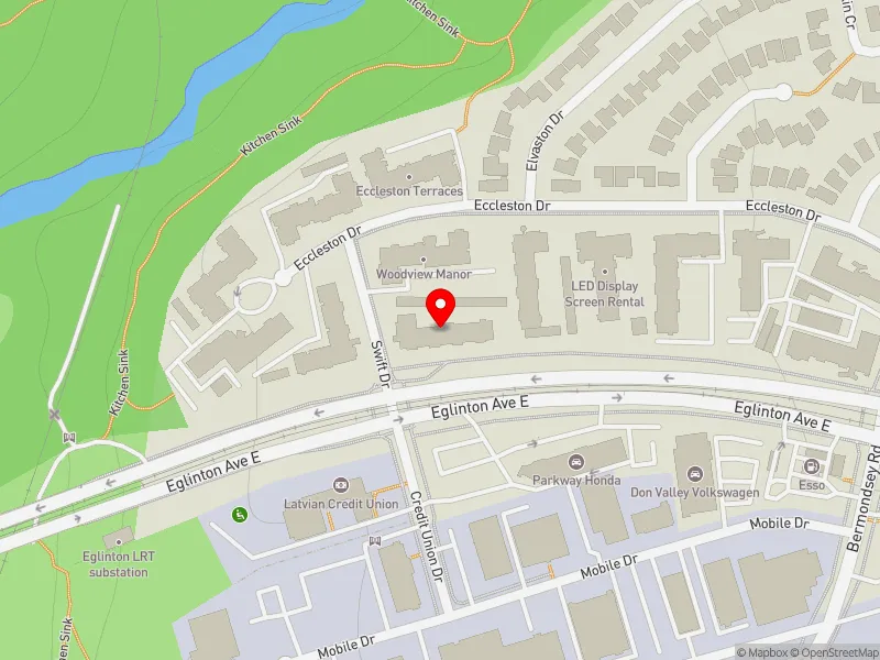 RentSafeTO apartment evaluation map view of 3 SWIFT DR in Don Valley East, Toronto