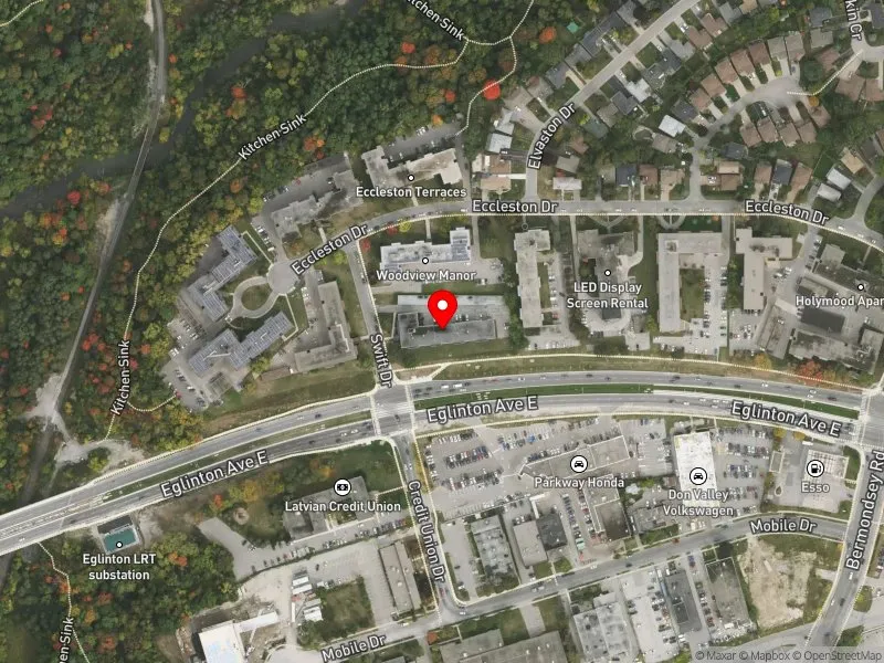 RentSafeTO apartment evaluation satellite view of 3 SWIFT DR in Don Valley East, Toronto