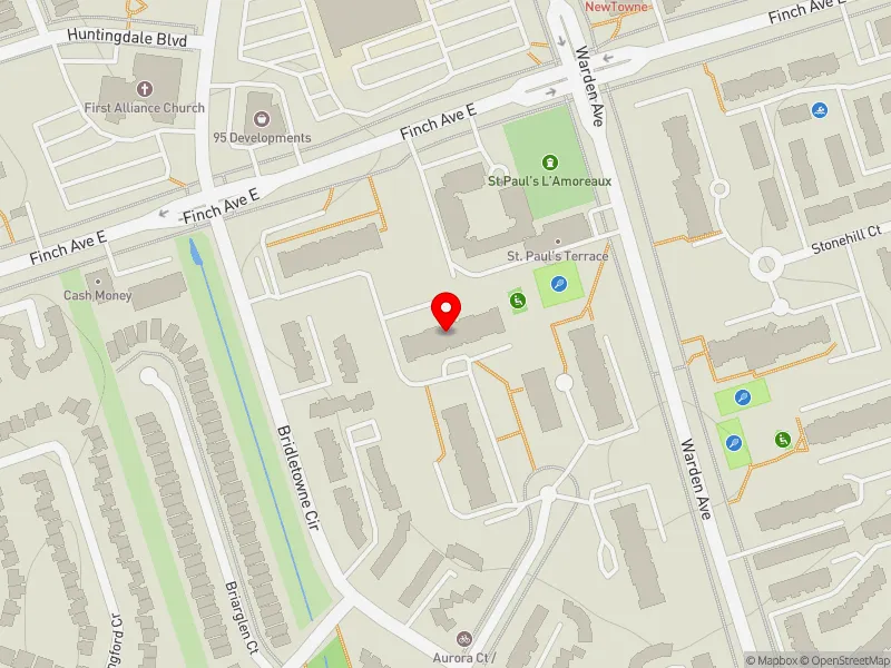 RentSafeTO apartment evaluation map view of 30 AURORA CRT in Scarborough-Agincourt, Toronto
