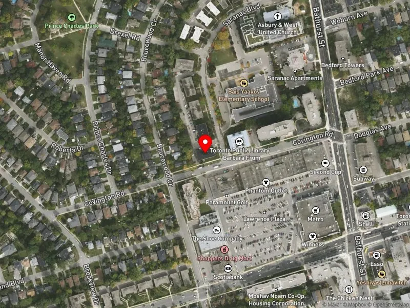 RentSafeTO apartment evaluation satellite view of 30 COVINGTON RD in Eglinton-Lawrence, Toronto