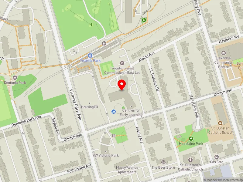 RentSafeTO apartment evaluation map view of 30 DENTON AVE in Scarborough Southwest, Toronto