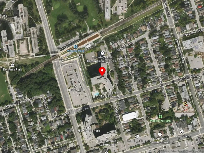 RentSafeTO apartment evaluation satellite view of 30 DENTON AVE in Scarborough Southwest, Toronto