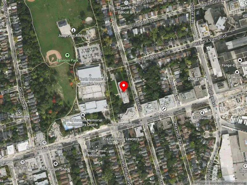 RentSafeTO apartment evaluation satellite view of 30 EDITH DR in Eglinton-Lawrence, Toronto