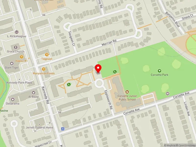 RentSafeTO apartment evaluation map view of 30 EPPLEWORTH RD in Scarborough Southwest, Toronto