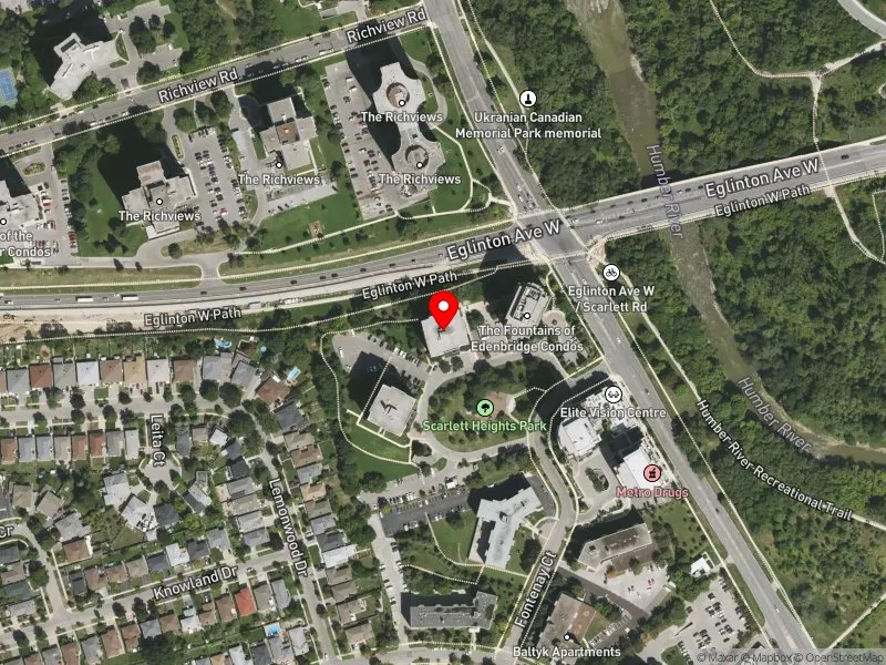 RentSafeTO apartment evaluation satellite view of 30 FONTENAY CRT in Etobicoke Centre, Toronto