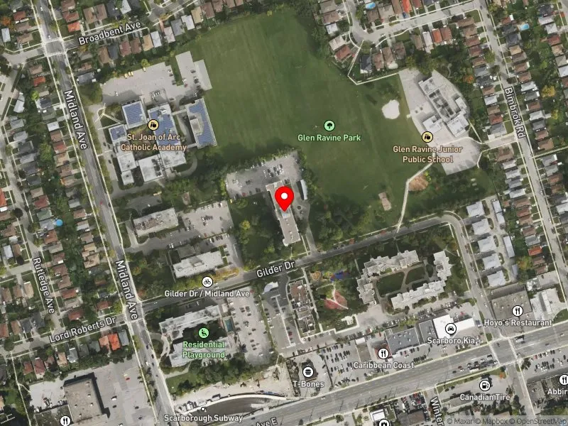 RentSafeTO apartment evaluation satellite view of 30 GILDER DR in Scarborough Centre, Toronto
