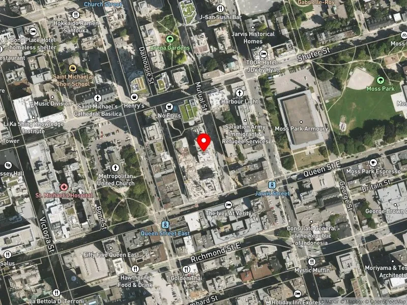 RentSafeTO apartment evaluation satellite view of 30 MUTUAL ST in Toronto Centre, Toronto