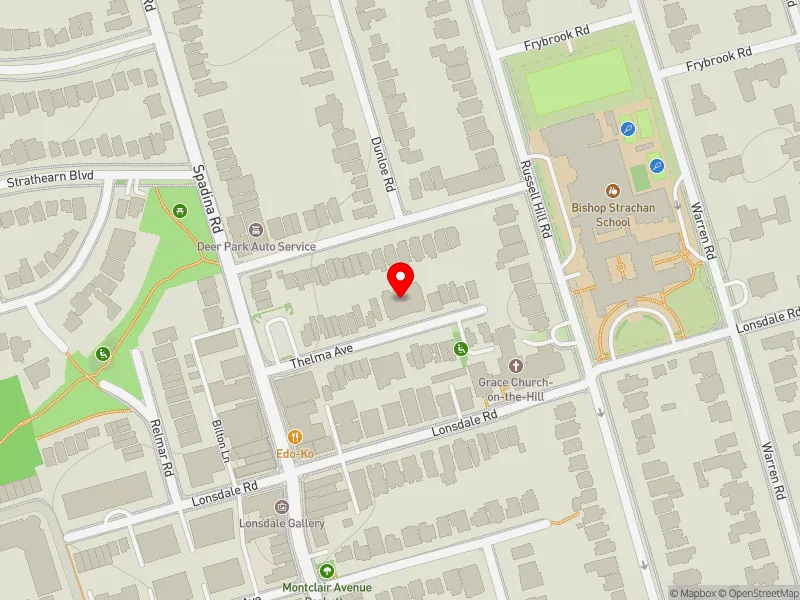 RentSafeTO apartment evaluation map view of 30 THELMA AVE in Toronto-St. Paul's, Toronto