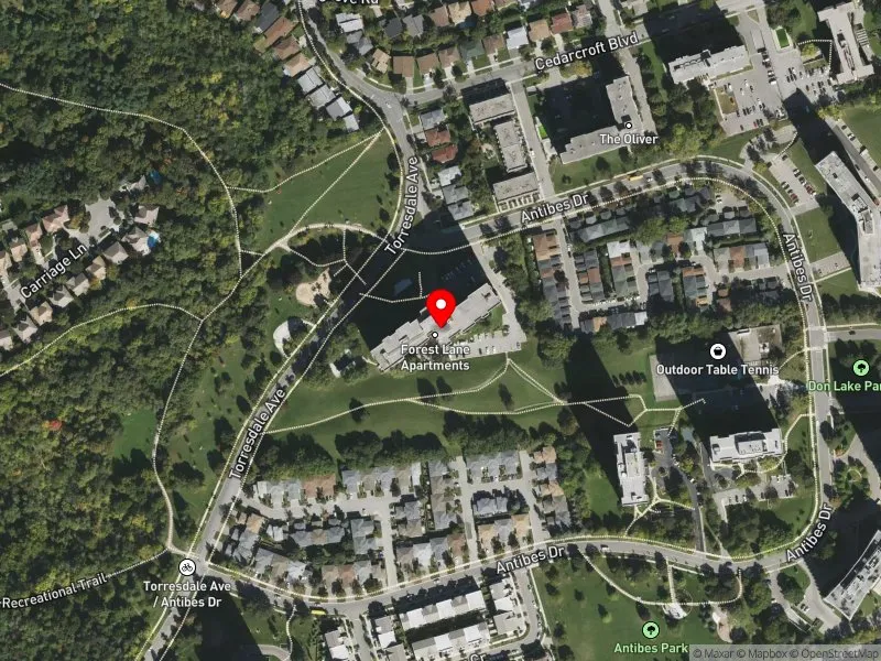 RentSafeTO apartment evaluation satellite view of 300 ANTIBES DR in York Centre, Toronto