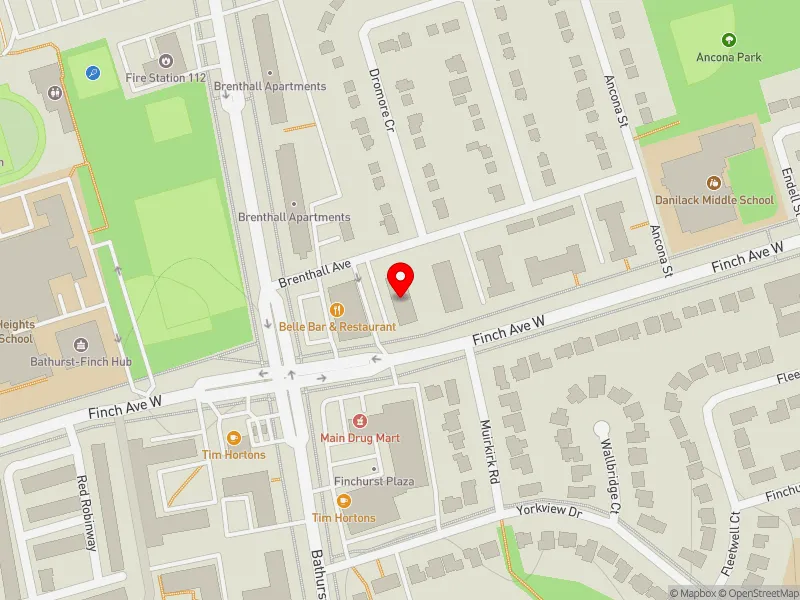 RentSafeTO apartment evaluation map view of 300 FINCH AVE W in Willowdale, Toronto