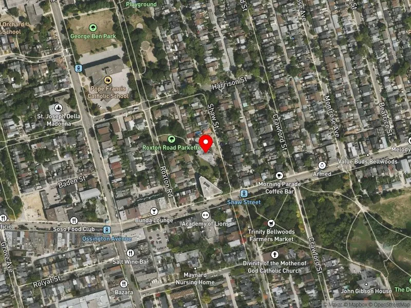 RentSafeTO apartment evaluation satellite view of 300 SHAW ST in University-Rosedale, Toronto