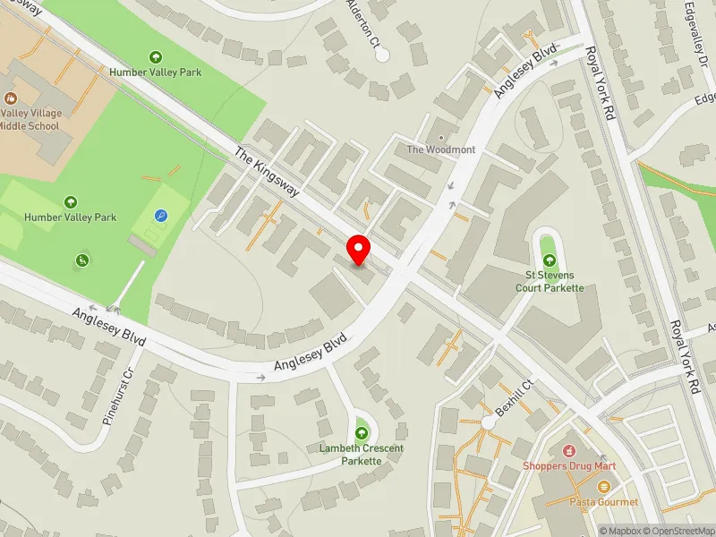 RentSafeTO apartment evaluation map view of 300 THE KINGSWAY in Etobicoke Centre, Toronto