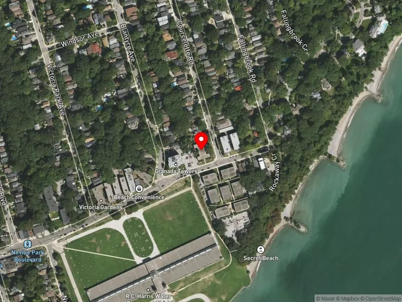 RentSafeTO apartment evaluation satellite view of 3000 QUEEN ST E in Scarborough Southwest, Toronto