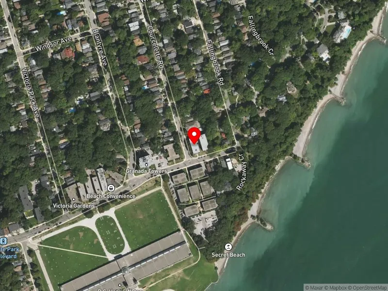 RentSafeTO apartment evaluation satellite view of 3008 QUEEN ST E in Scarborough Southwest, Toronto