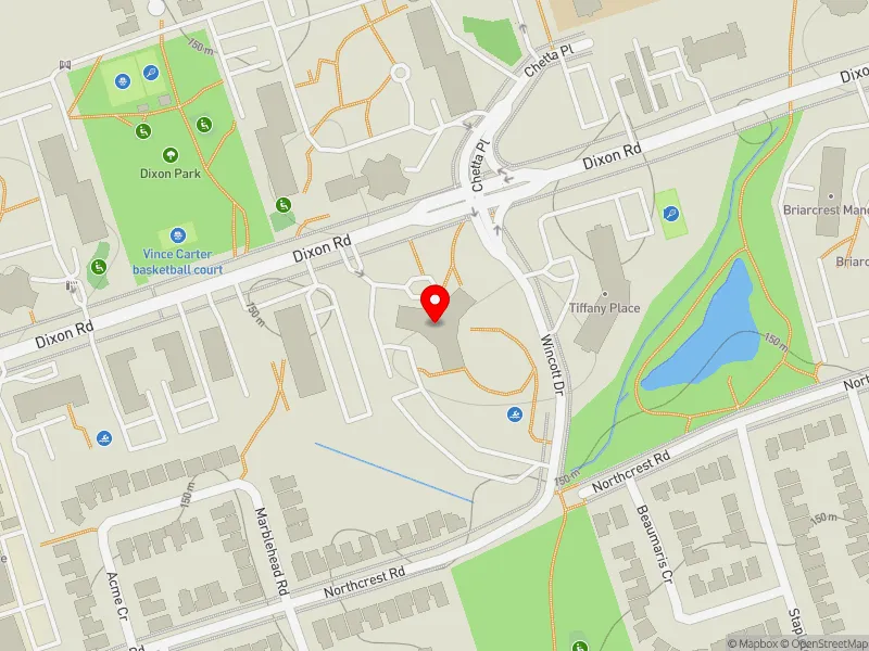 RentSafeTO apartment evaluation map view of 301 DIXON RD in Etobicoke Centre, Toronto