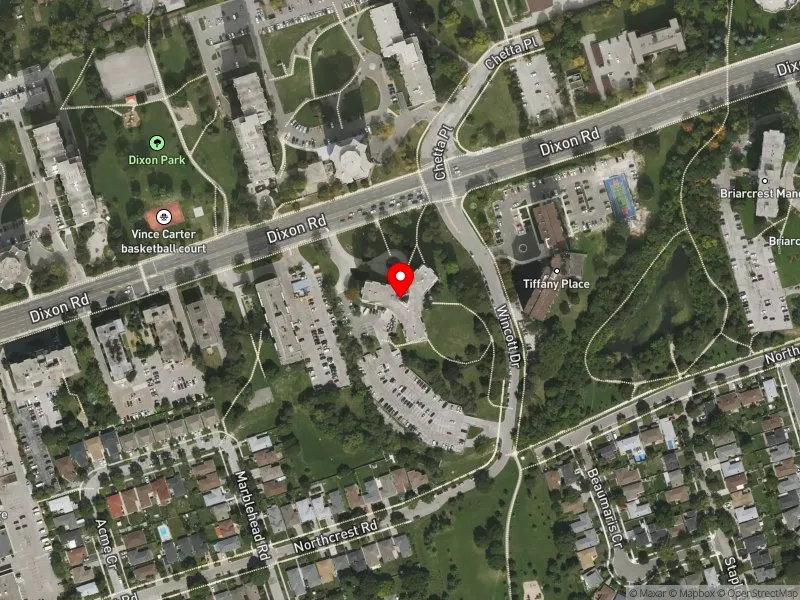 RentSafeTO apartment evaluation satellite view of 301 DIXON RD in Etobicoke Centre, Toronto