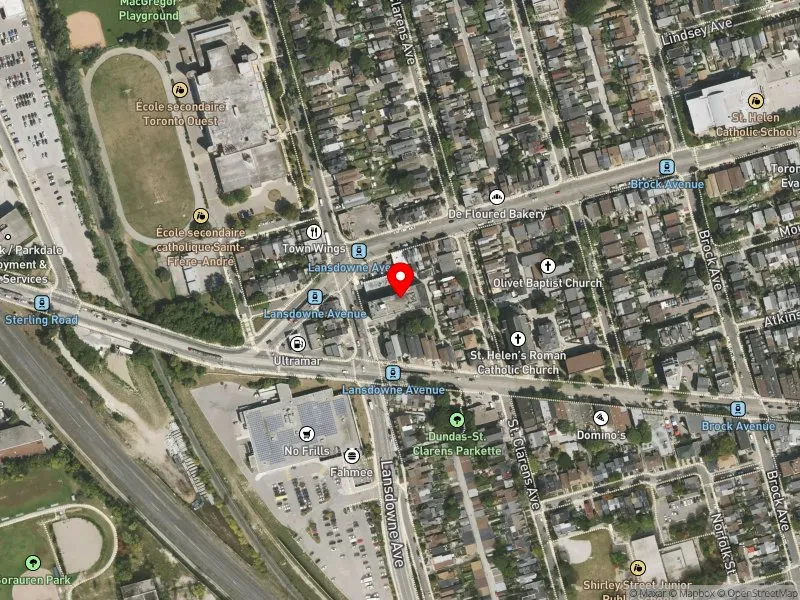 RentSafeTO apartment evaluation satellite view of 301 LANSDOWNE AVE in Davenport, Toronto
