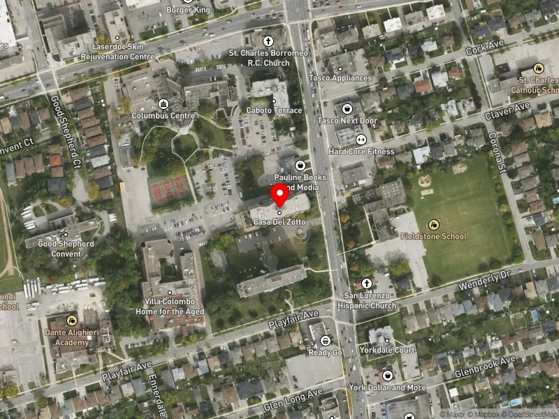 RentSafeTO apartment evaluation satellite view of 3010 DUFFERIN ST in Eglinton-Lawrence, Toronto