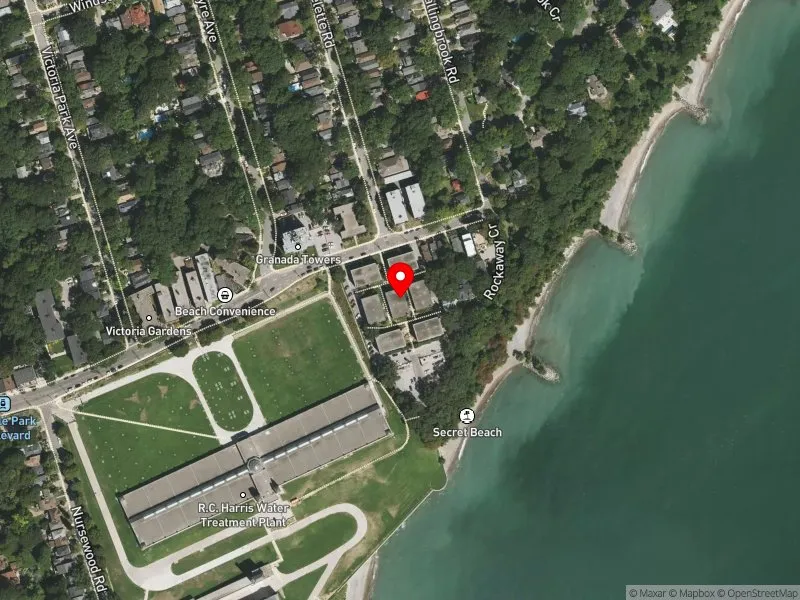 RentSafeTO apartment evaluation satellite view of 3015 D QUEEN ST E in Scarborough Southwest, Toronto