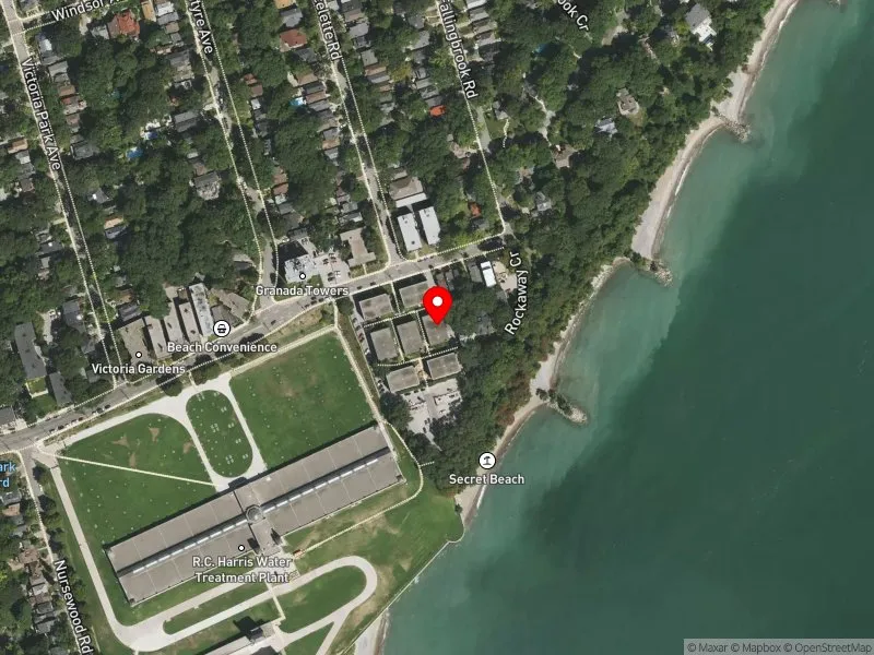 RentSafeTO apartment evaluation satellite view of 3017 G QUEEN ST E in Scarborough Southwest, Toronto
