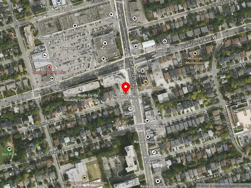 RentSafeTO apartment evaluation satellite view of 3036-3050 BATHURST ST in Eglinton-Lawrence, Toronto