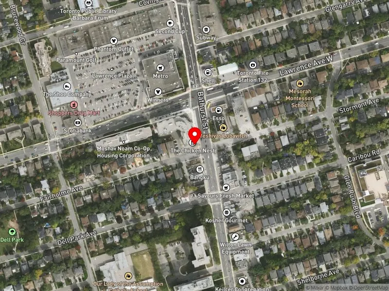 RentSafeTO apartment evaluation satellite view of 3036 BATHURST ST in Eglinton-Lawrence, Toronto