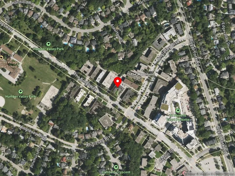 RentSafeTO apartment evaluation satellite view of 307 THE KINGSWAY in Etobicoke Centre, Toronto