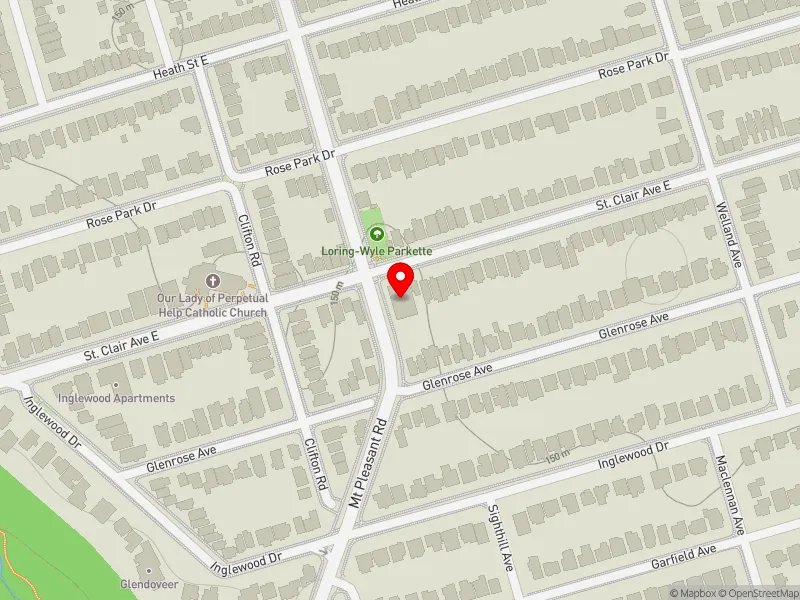 RentSafeTO apartment evaluation map view of 309 MOUNT PLEASANT RD in University-Rosedale, Toronto