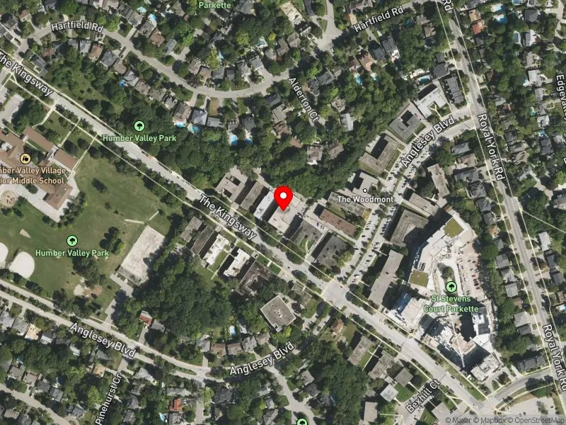 RentSafeTO apartment evaluation satellite view of 309 THE KINGSWAY in Etobicoke Centre, Toronto