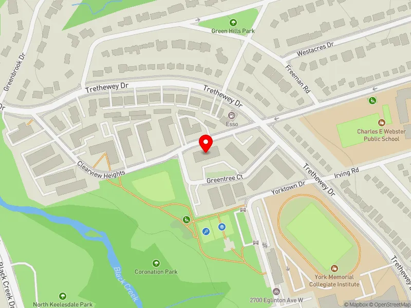 RentSafeTO apartment evaluation map view of 31 CLEARVIEW HTS in York South-Weston, Toronto