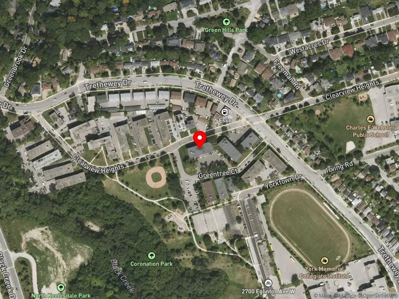 RentSafeTO apartment evaluation satellite view of 31 CLEARVIEW HTS in York South-Weston, Toronto