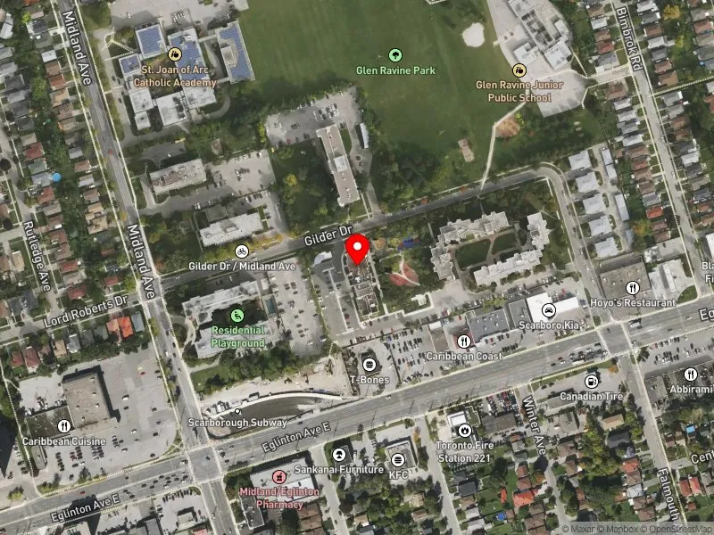 RentSafeTO apartment evaluation satellite view of 31 GILDER DR in Scarborough Centre, Toronto