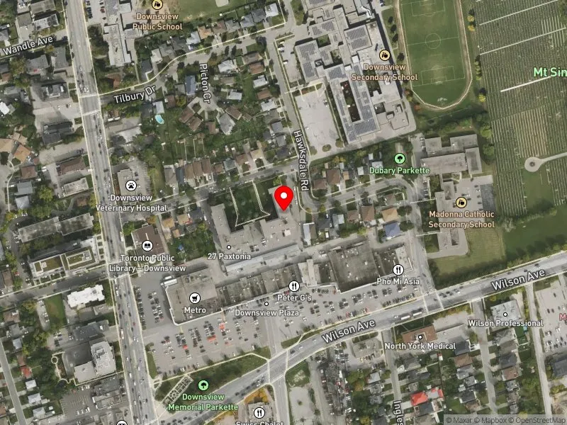 RentSafeTO apartment evaluation satellite view of 31 PAXTONIA BLVD in York Centre, Toronto