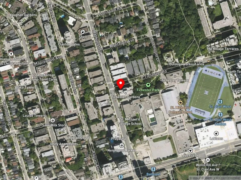 RentSafeTO apartment evaluation satellite view of 31 TICHESTER RD in Toronto-St. Paul's, Toronto