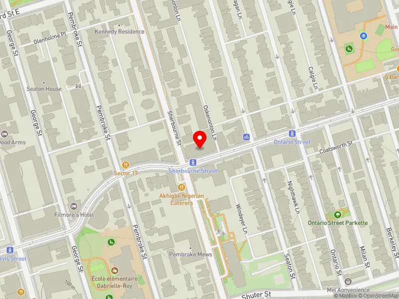 RentSafeTO apartment evaluation map view of 310 DUNDAS ST E in Toronto Centre, Toronto
