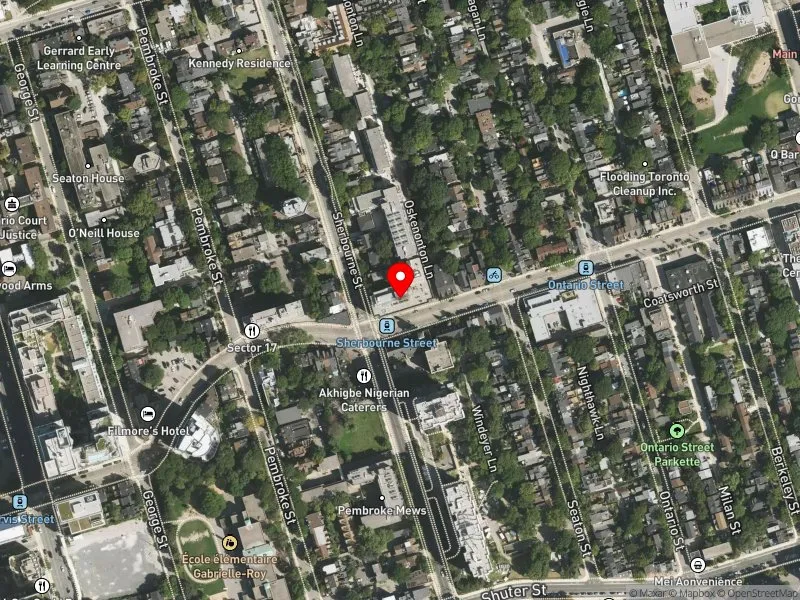 RentSafeTO apartment evaluation satellite view of 310 DUNDAS ST E in Toronto Centre, Toronto