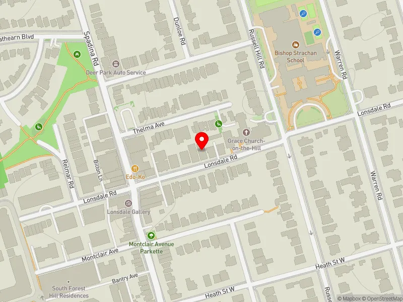 RentSafeTO apartment evaluation map view of 310 LONSDALE RD in Toronto-St. Paul's, Toronto