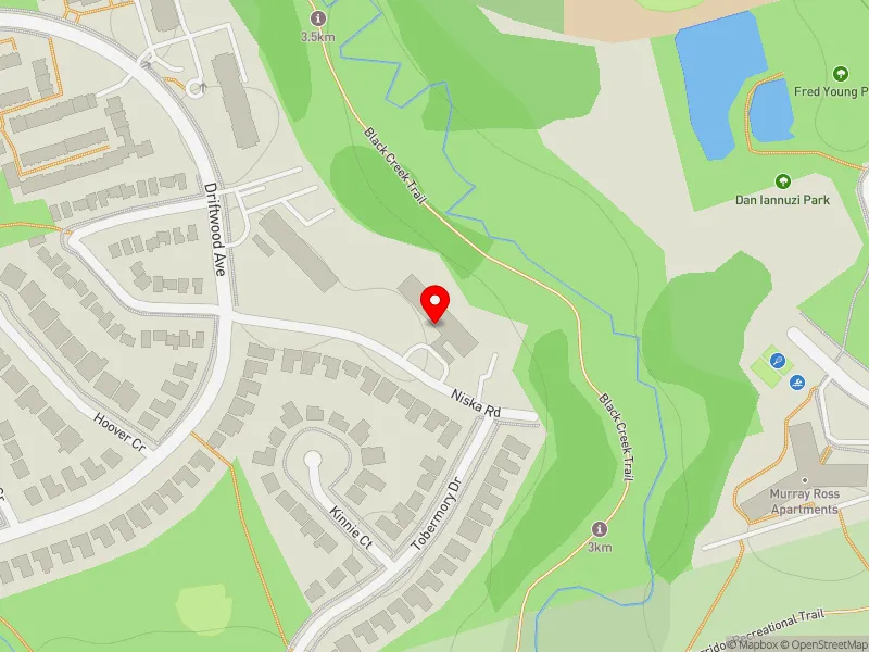 RentSafeTO apartment evaluation map view of 310 NISKA RD in Humber River-Black Creek, Toronto