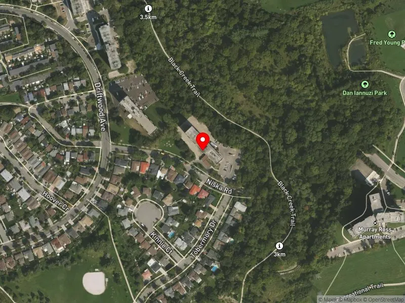 RentSafeTO apartment evaluation satellite view of 310 NISKA RD in Humber River-Black Creek, Toronto