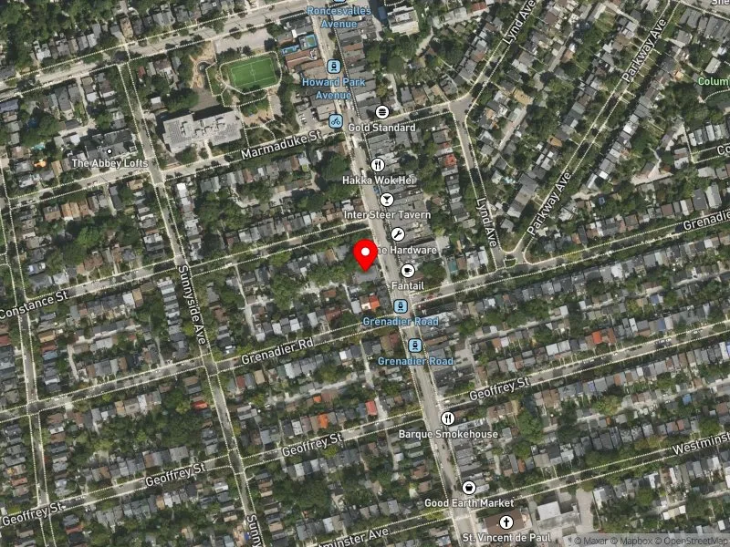 RentSafeTO apartment evaluation satellite view of 310 RONCESVALLES AVE in Parkdale-High Park, Toronto