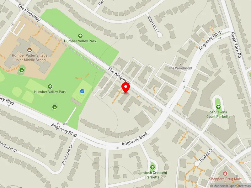 RentSafeTO apartment evaluation map view of 310 THE KINGSWAY in Etobicoke Centre, Toronto